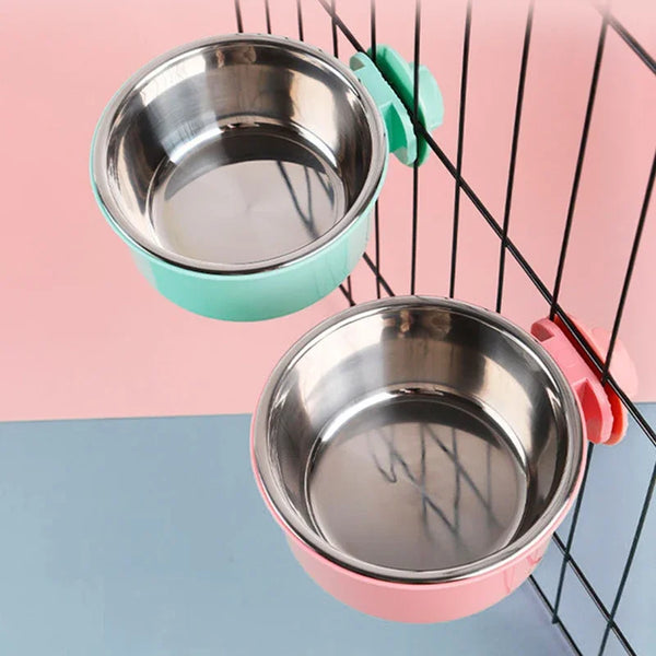 Detachable Stainless Steel Hanging Pet Bowl