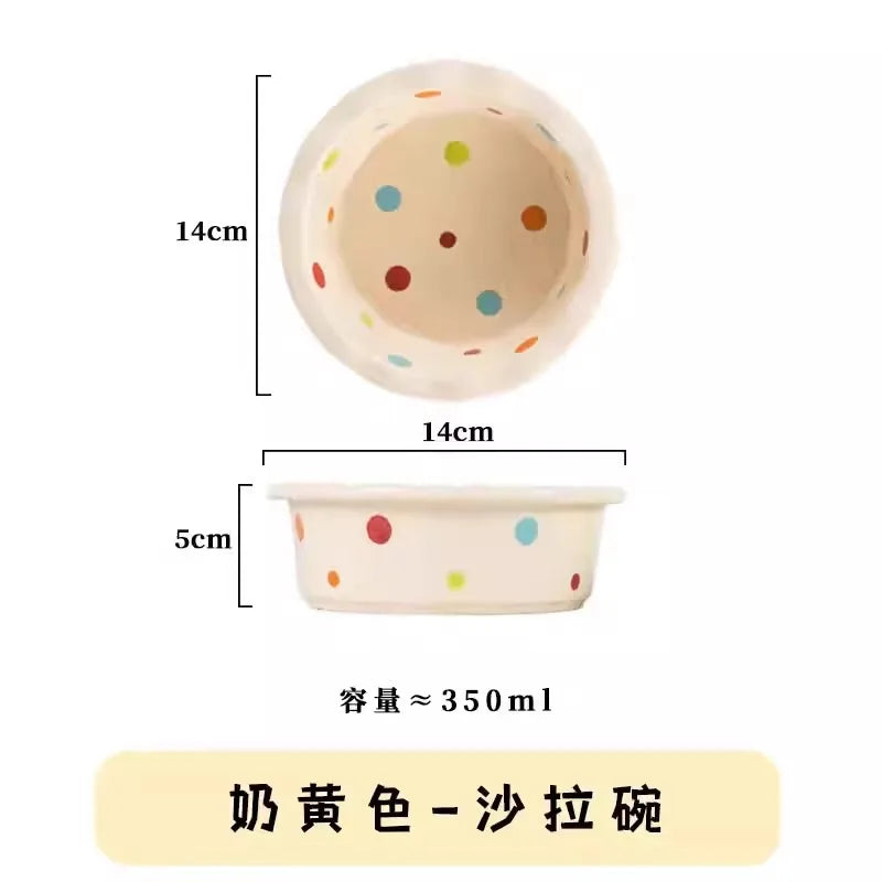 Polka Dot Ceramic Pet Bowl